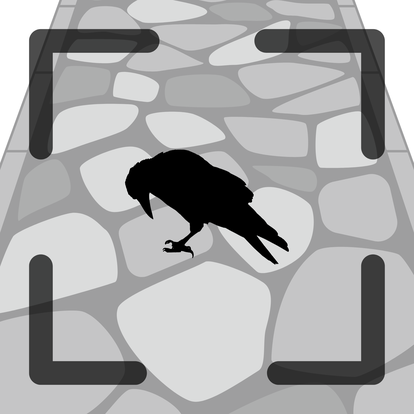 Piktogramm verletzter Vogel